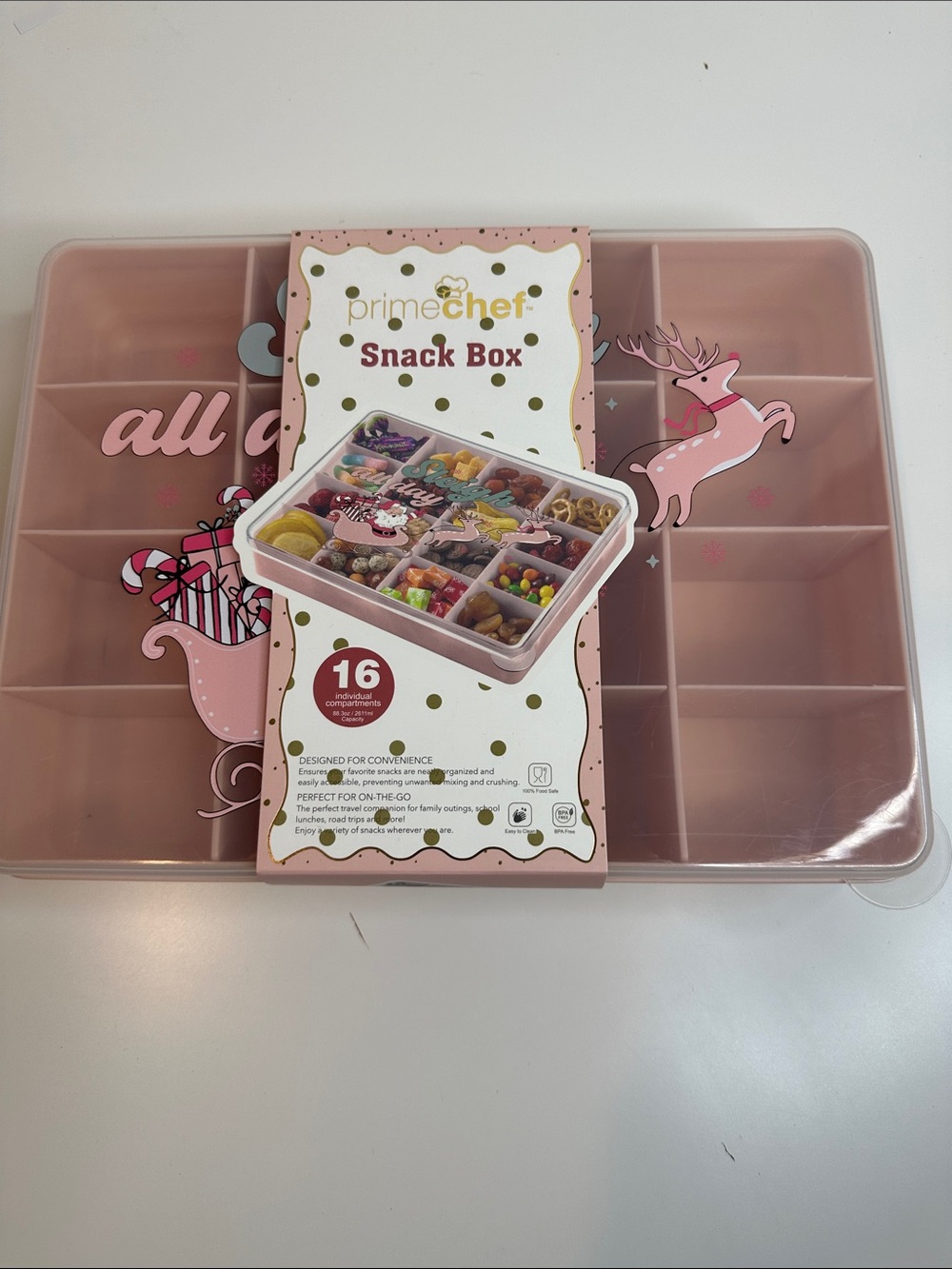 Pink Snack Box - 16 Compartment snack box